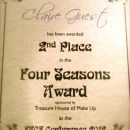 Runner Up Four Seasons Award (FACE Conference 2012)